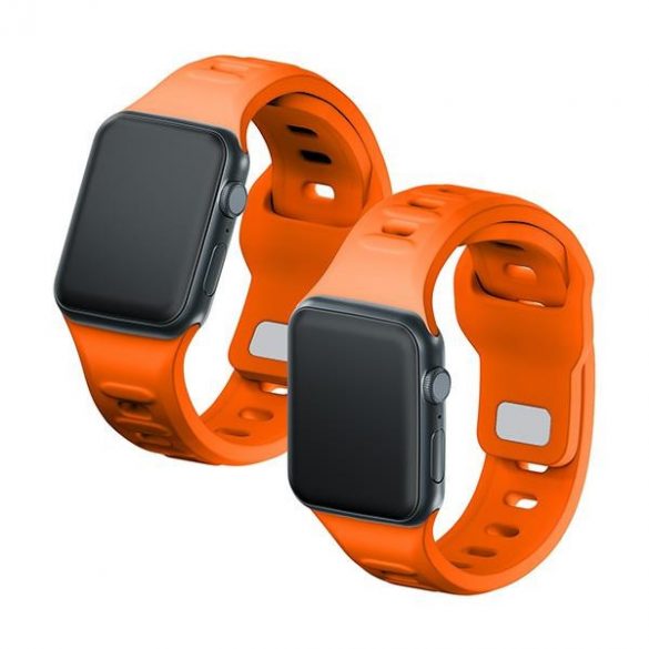 Curea de ceas din silicon 3MK pomarańczowy/ portocaliu pentru Apple Watch 42/44/45/49mm