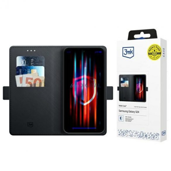 Carnet de portofel 3mk pentru Samsung Galaxy S24 - negru