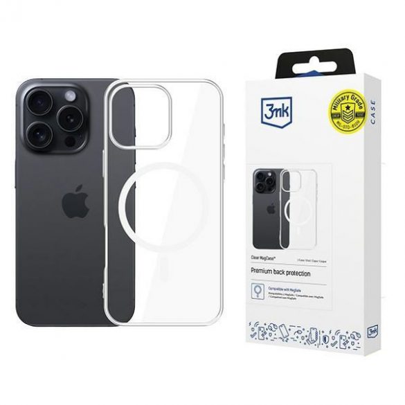 Carcasă 3mk Clear MagCase pentru iPhone 16 Pro Max - transparentă