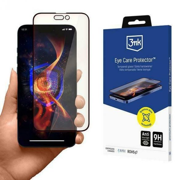 3mk EyeCare Protector filtru de lumină albastră sticlă temperată iPhone 14 Pro