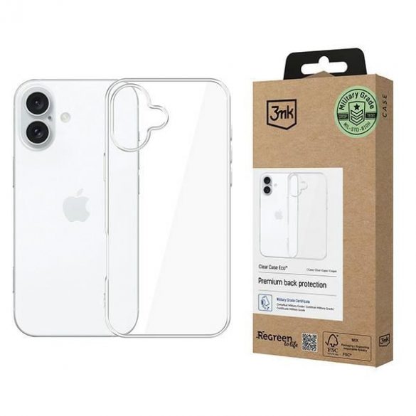 Carcasă 3mk ClearCase Eco pentru iPhone 16 Plus - transparentă