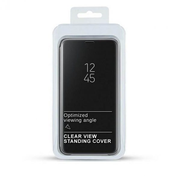 Etui Clear View Samsung A20s A207 carcasa neagra