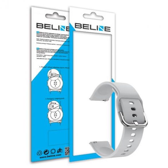 Beline curea Ceas 22mm Classic gri/gray