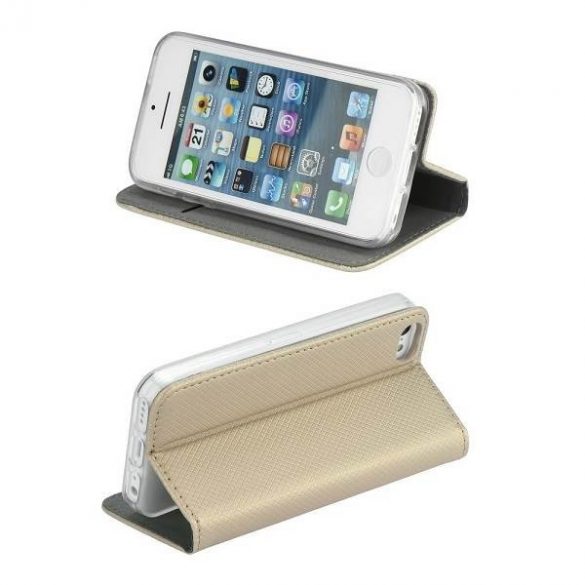 Cartea Etui Smart Magnet iPhone 13 / 14 / 15 6,1" złoty/aur