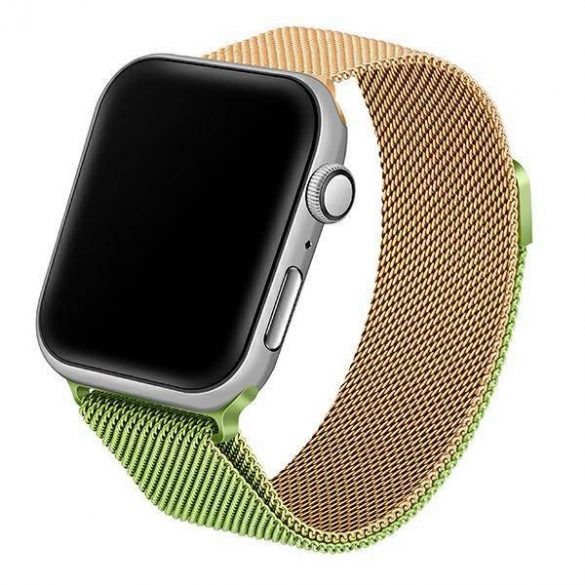 Beline pasek Apple Watch Steel 38/40/41mm zielono-złoty verde/auriu