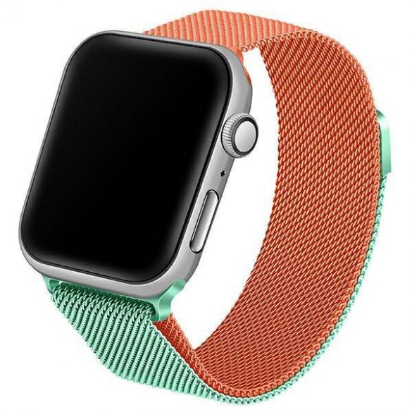 Beline pasek Apple Watch Steel 42/44/45/49mm zielono-pomarańczowy verde/portocaliu