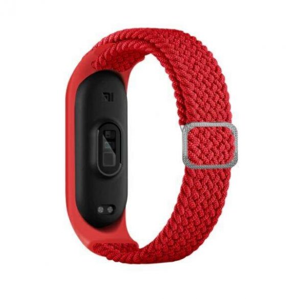 Beline curea Mi Band 7/6/5 Textile roșu/roșu