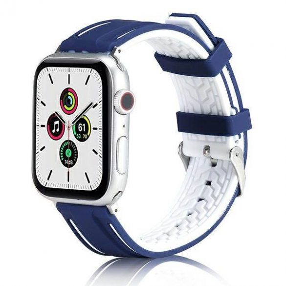 Beline pasek Apple Watch Solid Silicon 42/44/45/49mm granatowo-biały bleumarin/alb