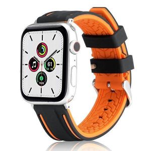 Beline curea Apple Watch Solid Silicone 42/44/45/49mm portocaliu-negru orange/negru