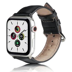 Beline pasek Apple Watch Piele 38/40/41mm czarny /negru