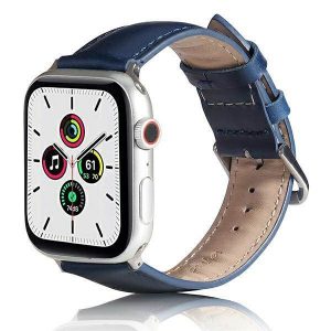 Beline pasek Apple Watch Piele 38/40/41mm niebieski /albastru