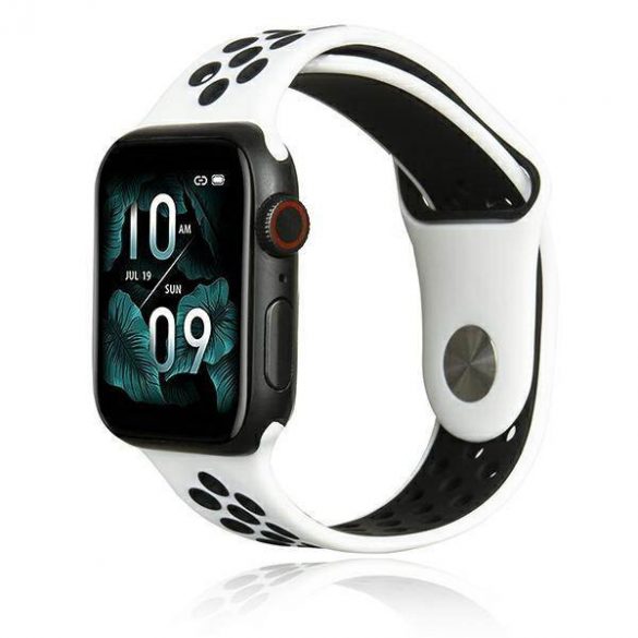 Beline pasek Apple Watch Sport Silicon 38/40/41mm biało-czarny alb/negru