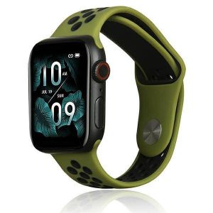 Beline pasek Apple Watch Sport Silicon 42/44/45/49mm zielono-czarny verde/negru