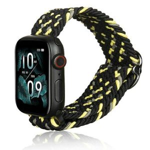 Beline curea Apple Watch Textile 42/44/45/49mm negru și lime negru/lime