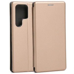 Beline Husă Husă tip carte Magnetic Samsung S23 Ultra S918 gold/gold husă