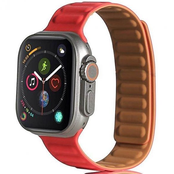 Beline pasek Apple Watch Magnetic 42/44/45/49mm czerwony /roșu