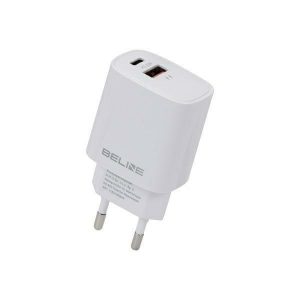 Beline Ład. siec. 1x USB-C + 1x USB 20W biała /alb (numai cap) PD 3.0 + QC 3.0 BLN2CW20