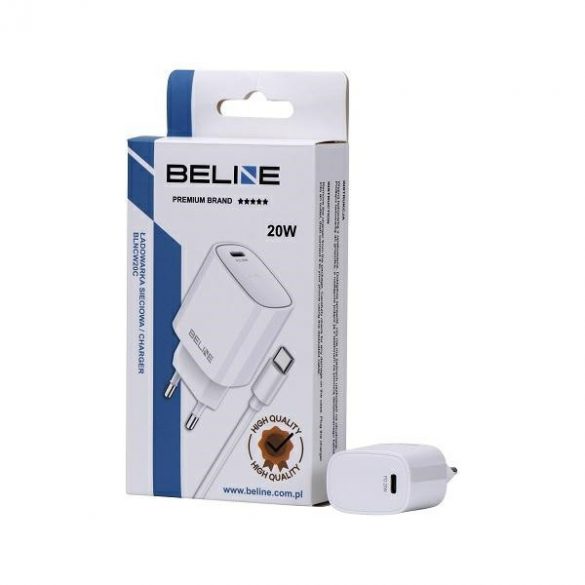 Beline Ład. siec. 1x USB-C 20W + cablu USB-C alb/alb PD 3.0 BLNCW20C