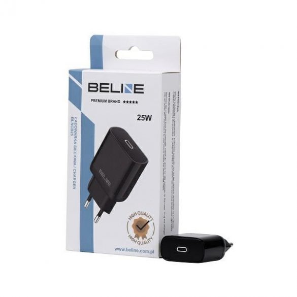 Beline Ład. siec. 1x USB-C 25W czarna /negru (doar cap) PD 3.0 BLNCB25 GaN