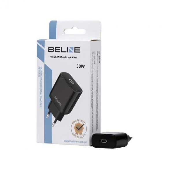 Beline Ład. siec. 1x USB-C 30W czarna /negru (numai cap) PD 3.0 BLNCB30 GaN