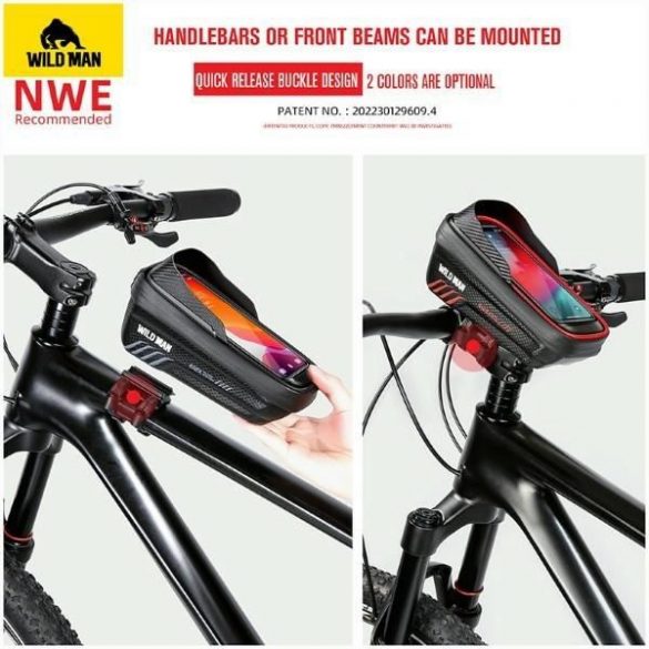 Husă/suport pentru bicicletă WILDMAN M E12X pannier pentru cadru negru/negru