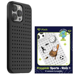 Zestaw Etui Pinit Dynamic + Sports Pin iPhone 14 Pro 6.1 czarny/black wzór 1"