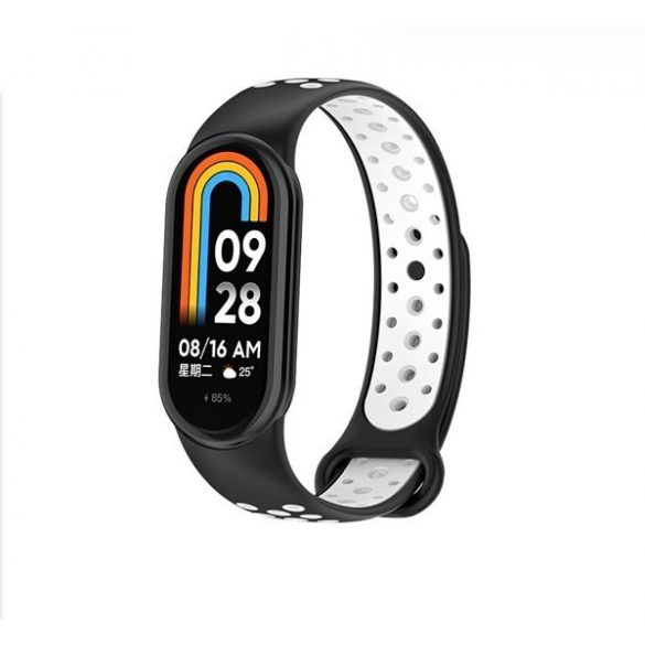 Beline pasek Mi Band 8 design czarno-biały /negru-alb