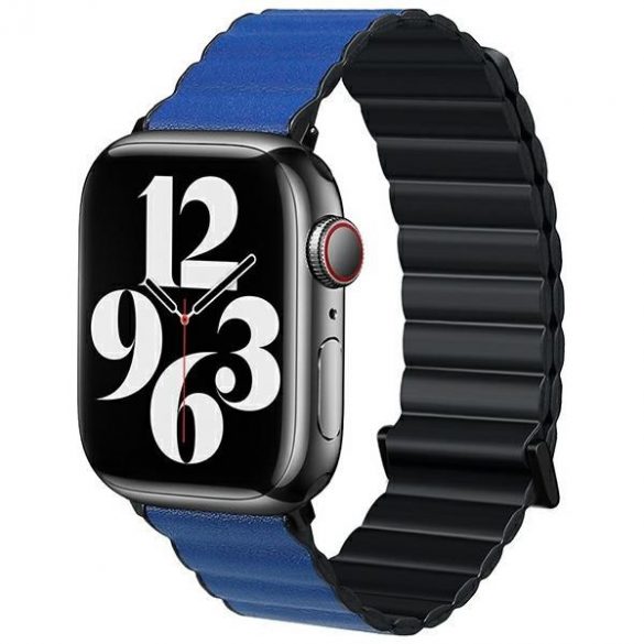 Beline pasek Apple Watch Magnetic Pro 42/44/45/49mm czarno/niebieski cutie neagra/albastra