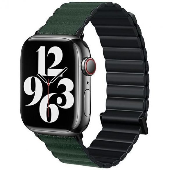 Beline pasek Apple Watch Magnetic Pro 42/44/45/49mm czarno/zielony cutie neagră/verde