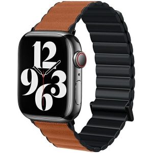 Beline pasek Apple Watch Magnetic Pro 42/44/45/49mm czarno/brązowy cutie neagră/maro