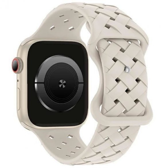 Beline pasek Apple Watch silicon țesut 38/40/41 mm cutie beżowy/starlight