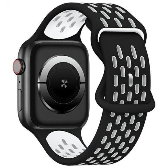 Beline pasek Apple Watch New Sport Silicone 38/40/41mm cutie neagră/albă