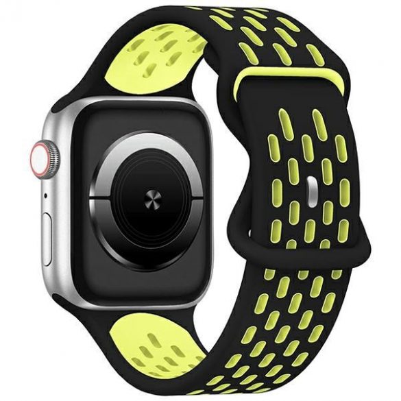 Beline pasek Apple Watch New Sport Silicone 38/40/41mm czarno-żółty cutie neagră/galbenă