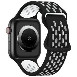 Beline pasek Apple Watch New Sport Silicone 42/44/45/49mm cutie neagră/albă