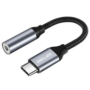 Adaptor Beline USB-C/Jack 3,5mm DAC gri mare