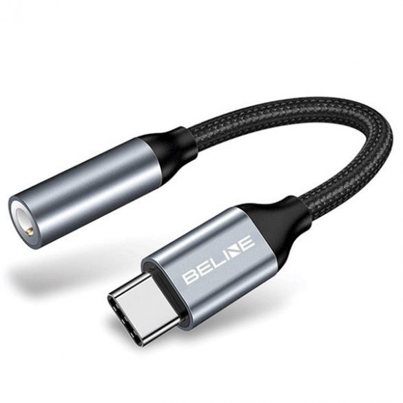 Adaptor Beline USB-C/Jack 3,5mm DAC gri mare