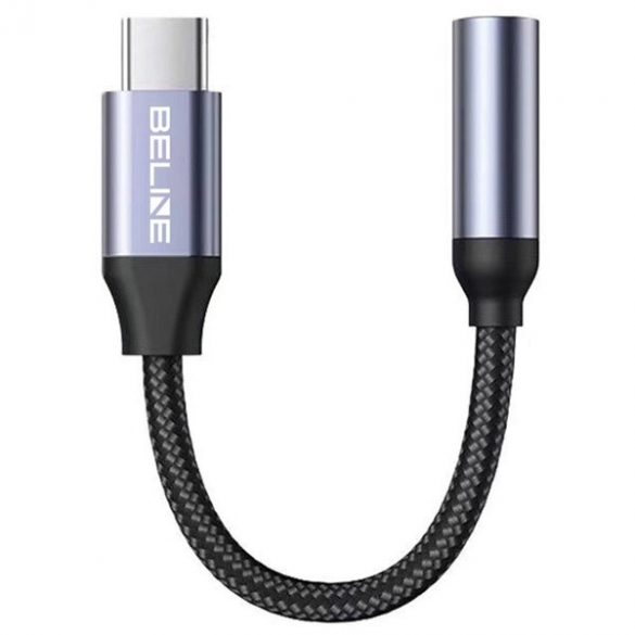 Adaptor Beline USB-C/Jack 3,5mm DAC gri mare