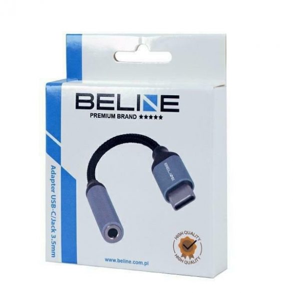 Adaptor Beline USB-C/Jack 3,5mm DAC gri mare