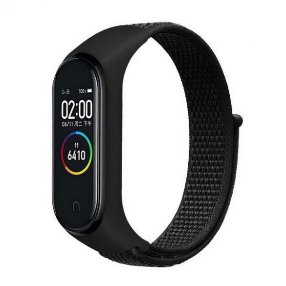 Beline pasek Mi Band 7/6/5/4/3 NylonLoop czarny/negru