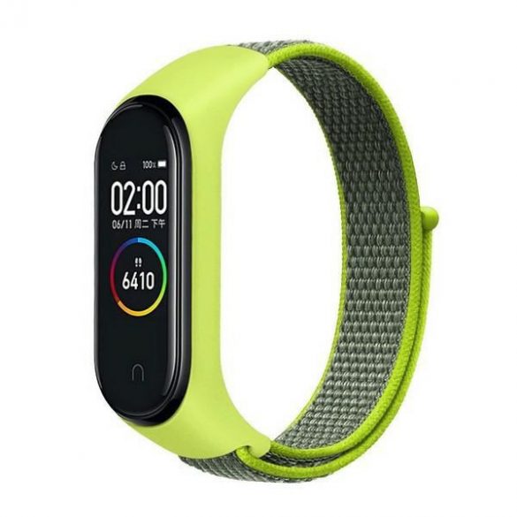 Beline pasek Mi Band 7/6/5/4/3 NylonLoop żółty/galben