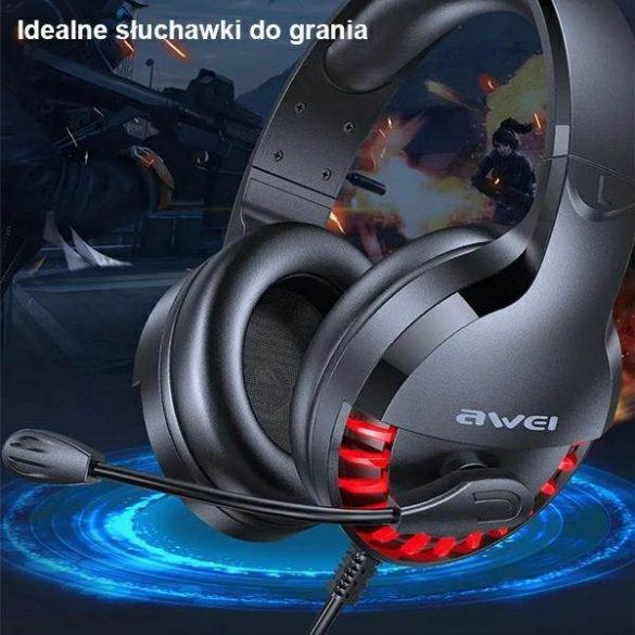 AWEI słuchawki gaming ES-770i gamingwe z mikrofonem czarny/black