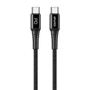 AWEI kabel CL-111T USB-C și USB-C 60W czarny/negru