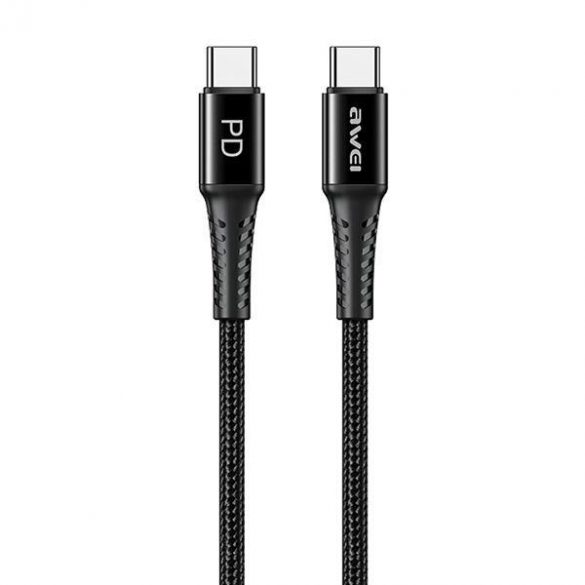 AWEI kabel CL-111T USB-C și USB-C 60W czarny/negru