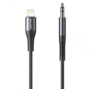 Adaptor AWEI CL-116L Lightning/Jack 3.5 czarny/negru