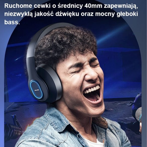 AWEI słuchawki nauszne Bluetooth A100BL czarny/negru