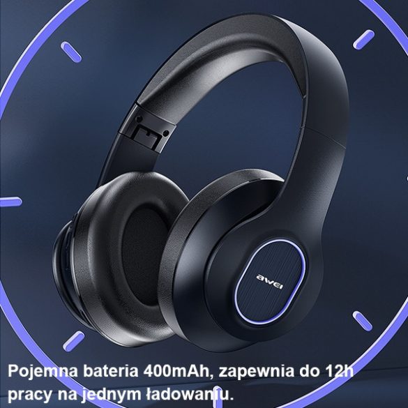 AWEI słuchawki nauszne Bluetooth A100BL czarny/negru