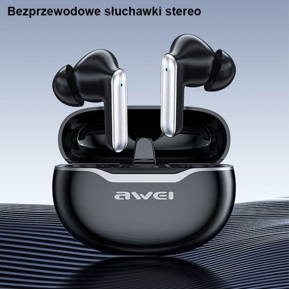 AWEI słuchawki Bluetooth 5.3 T50 TWS + stacja dokująca czarny/black