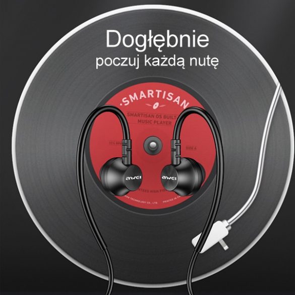 AWEI L3 căști stereo cu mufă de 3,5 mm negru/negru