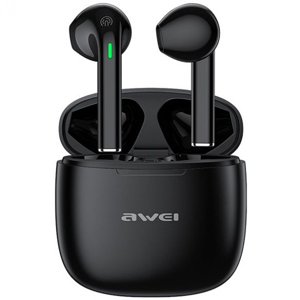 AWEI Căști Bluetooth 5.3 T26 Pro TWS + docking station negru/negru