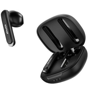 AWEI słuchawki Bluetooth 5.3 T66 TWS + stacja dokująca czarny/black